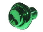 Pinball Pushbutton green metallic 1"