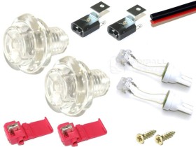 Set illuminated Pinball Pushbuttons, red