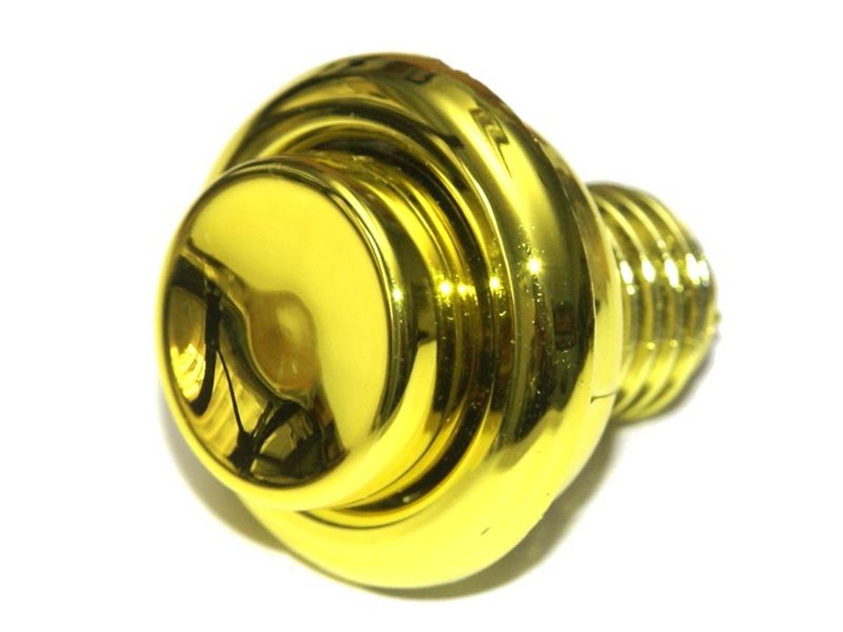 Pinball Pushbutton yellow metallic 1"